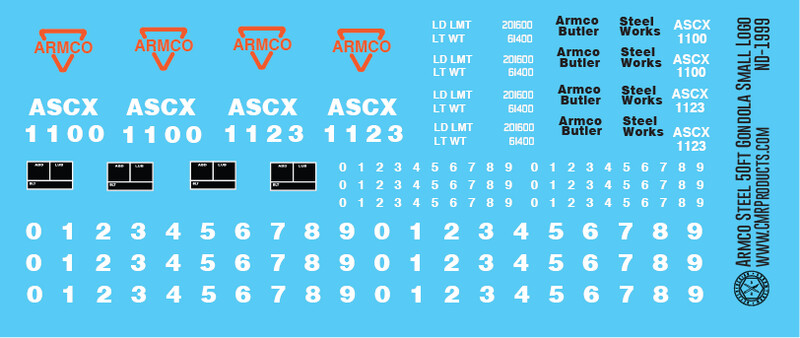 Armco Steel 50ft Gondola Small Logo Decals