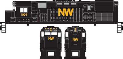 Norfolk Western C424 Locomotive Yellow NW Decals