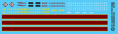 N Scale - Erie Lackawanna C424 Locomotive Maroon Name Decals