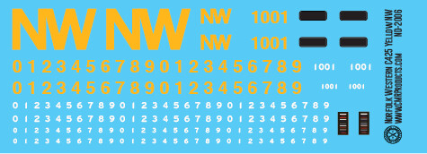 Norfolk Western C424 Locomotive Yellow NW Decals