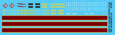 N Scale - Erie Lackawanna C424 Locomotive Yellow Name Decals