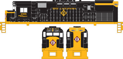 Erie Lackawanna C424 Black locomotive Decal Set