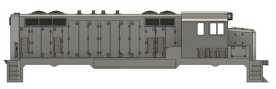 N Scale - Santa Fe CF7 Round 3 Window Locomotive Shell