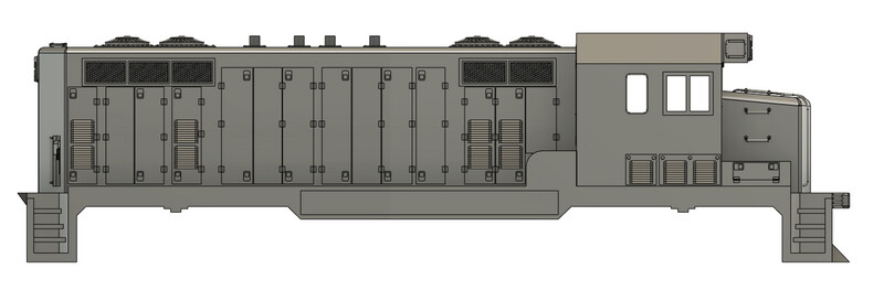 N Scale - Santa Fe CF7 Angled 3 Window Sight Glass Cab Shell