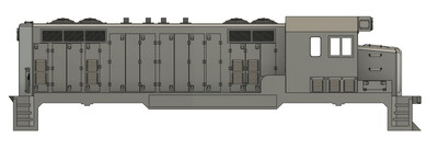 N Scale - Santa Fe CF7 Angled 3 Window Sight Glass Cab Shell