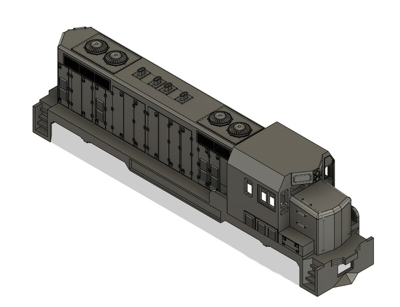 N Scale - Santa Fe CF7 Angled 3 Window Sight Glass Cab Shell
