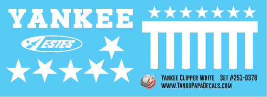 Estes Yankee Clipper White Decal Set