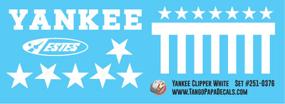 Estes Yankee Clipper White Decal Set
