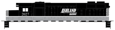 Ashland Railway GP38s Black Silver Scheme Decals