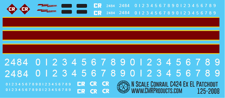 Conrail Alco C424 ex EL Patchout Decal Set