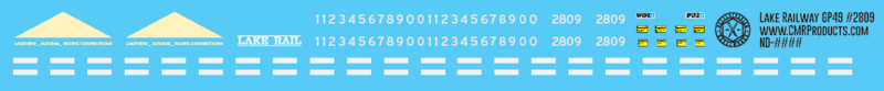 Lake Railway GP49 Locomotive Decals