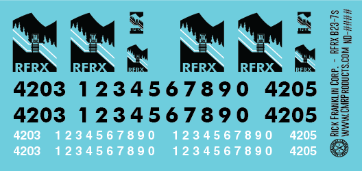 Rick Franklin Corp RFRX B23-7 Locomotive Decals