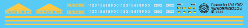 Frontier Rail GP49 Locomotive Decals