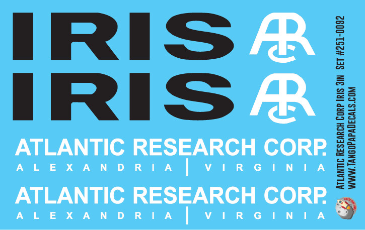 Atlantic Research Corp Iris Rocket Decals 3in