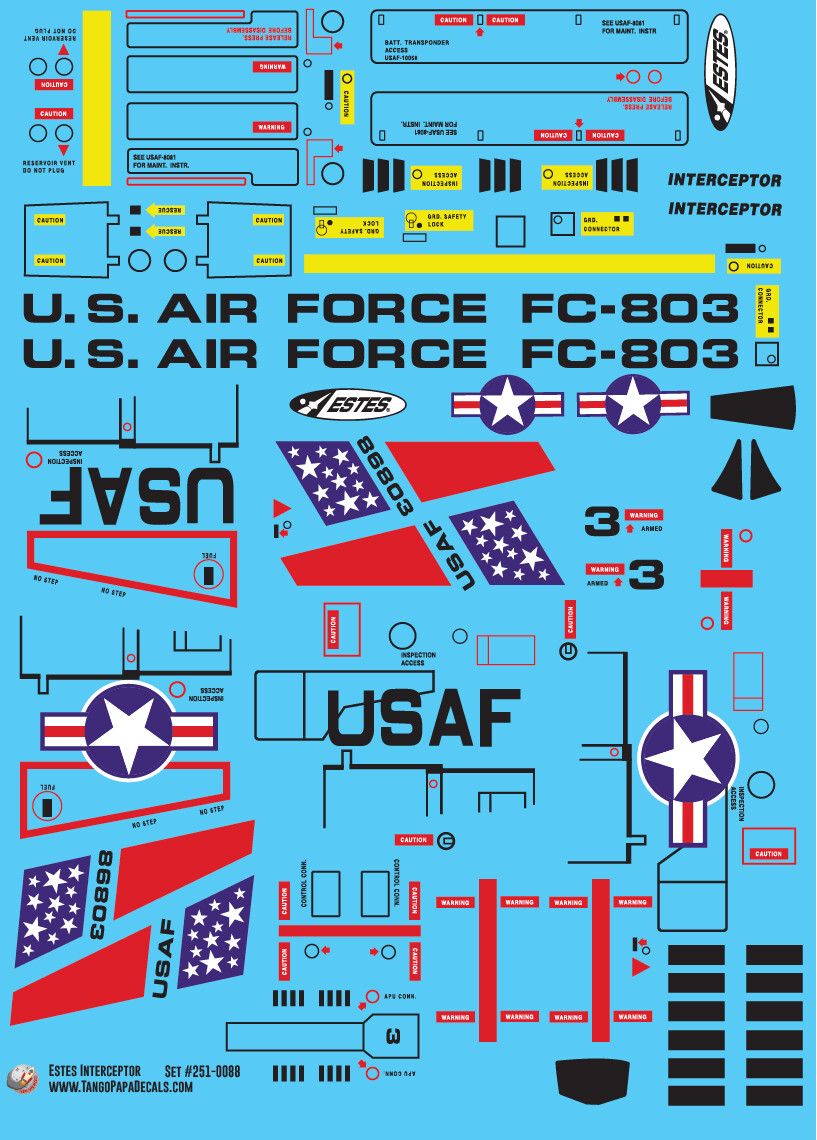 Estes Interceptor Rocket Decals