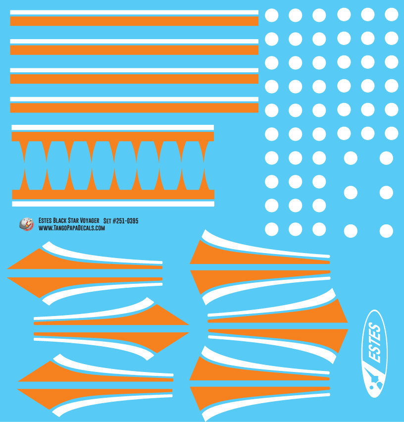 Estes Black Star Voyager Decal Set