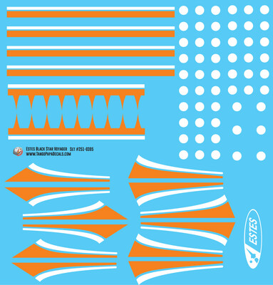 Estes Black Star Voyager Decal Set