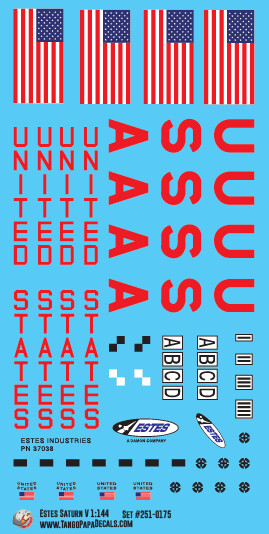 Estes Saturn V 1:144 Rocket Decals