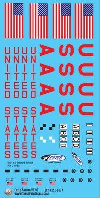 Estes Saturn V 1:96 Rocket Decals