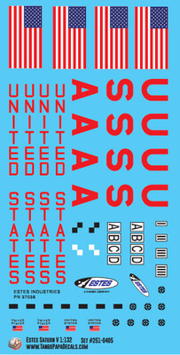 Estes Saturn V 1:132 Rocket Decals