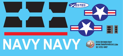 Estes Defender Navy Decals