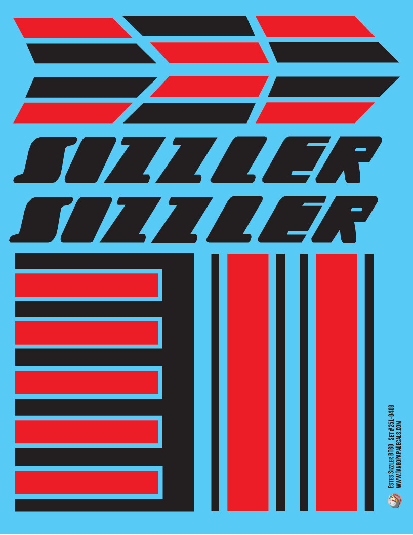 Estes Sizzler BT60 Decals