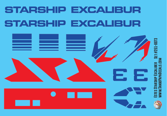 Estes Starship Excaliber Decals