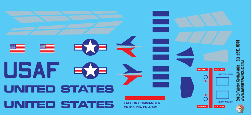Estes Falcon Commander Decal Set