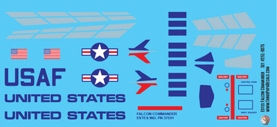 Estes Falcon Commander Decal Set