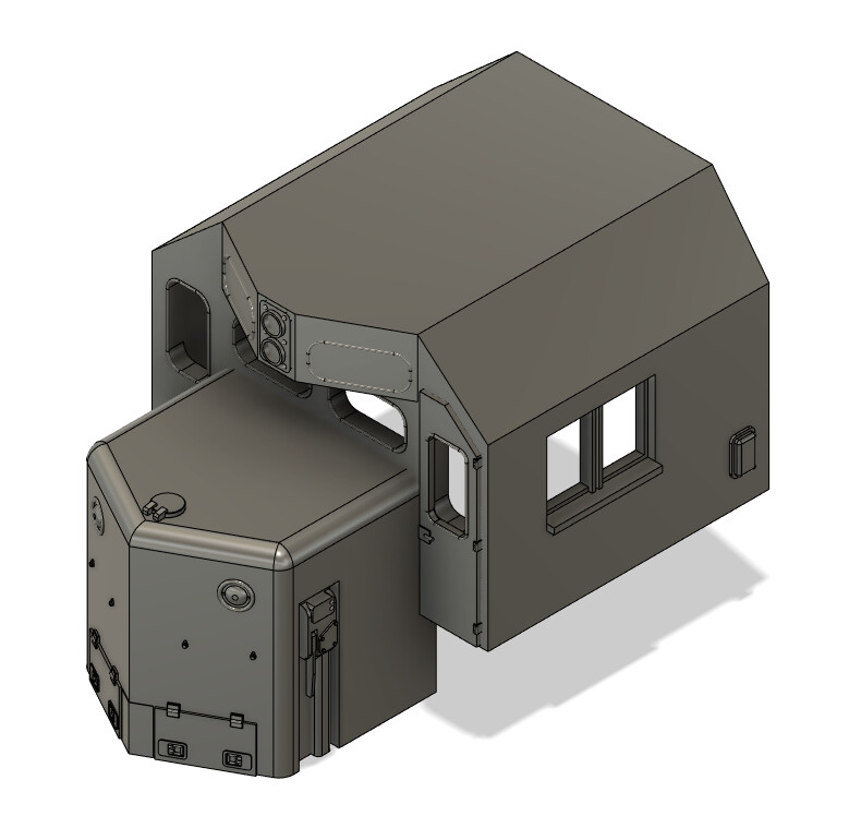HO Scale Train Parts - Burlingtown Northern GP50 Crew Cab