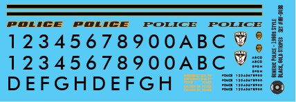 Generic Police 1990s Style Black Lettering Decals