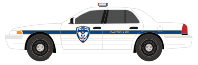 S Scale (1:64) - Generic Police 1990s Style Blue Lettering Decals