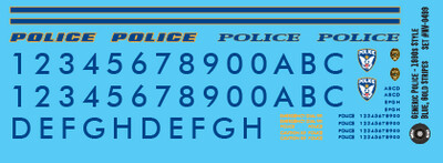 Generic Police 1990s Style Blue Lettering Decals