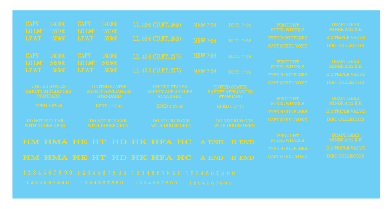 Freight Car Data - Open Hopper 70t - Roman Yellow Decals