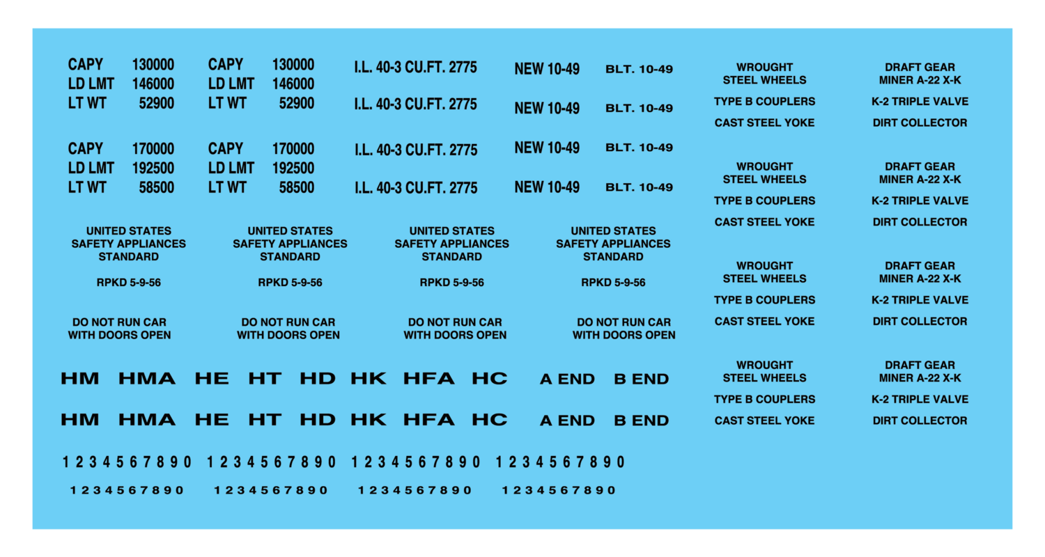 Freight Car Data - Open Hopper 70t - Gothic Black Decals