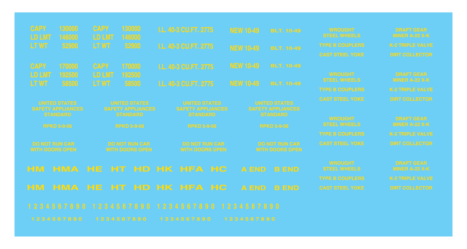 Freight Car Data - Open Hopper 70t - Gothic Yellow Decals