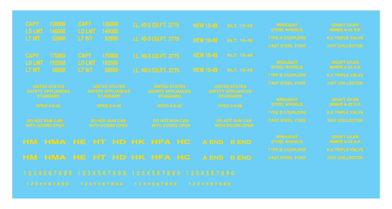 Freight Car Data - Open Hopper 70t - Gothic Yellow Decals