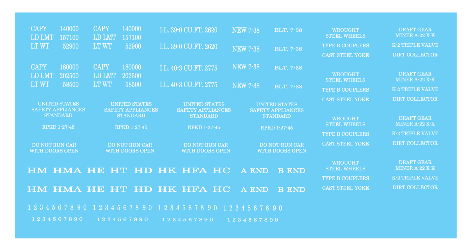 Freight Car Data - Open Hopper 70t - Roman White Decals