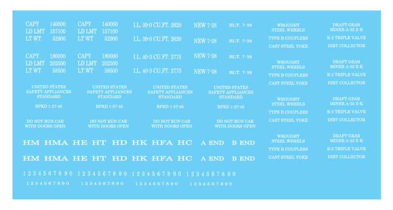 Freight Car Data - Open Hopper 70t - Roman White Decals