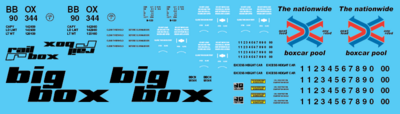 Railbox Autoparts Box Car Big Box 90s Decals