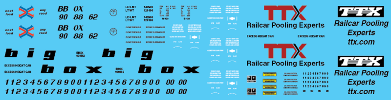 HO Scale - Railbox Autoparts Box Car Big Box 2000s Decals