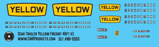 N Scale - Semi-Trailer Yellow Freight v1 40ft
