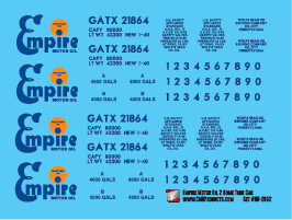 Empire Motor Oil 2 Dome Tank Car Decals