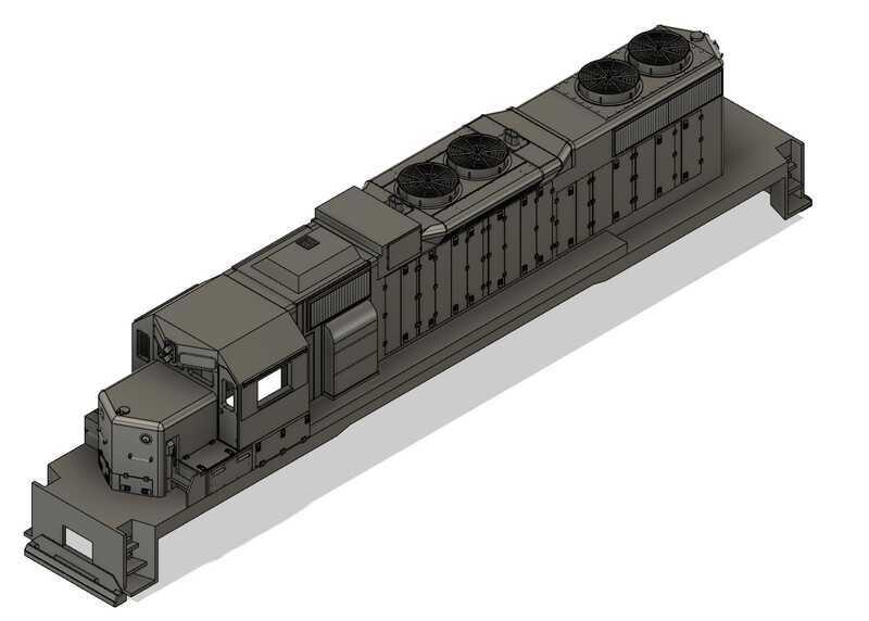 TT Scale SD38-2 With Dynamic Locomotive Shell