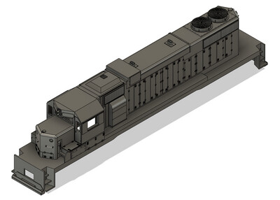 N Scale SD38-2 non Dynamic Locomotive Shell