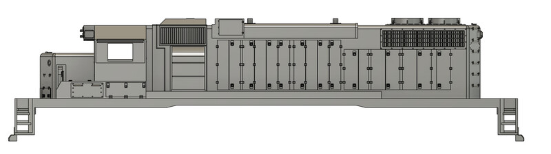 TT Scale SD38-2 non Dynamic Locomotive Shell