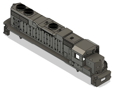 N Scale NS GP38 Admiral Cab Short Dynamic Locomotive Shell
