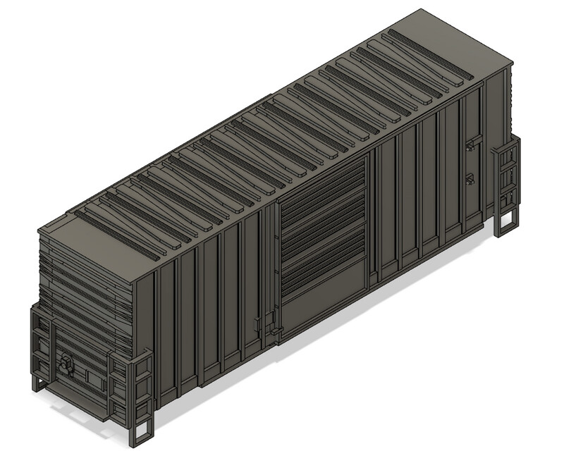 N Scale - 40ft High Cube Box Car Sliding Door Outside Braced