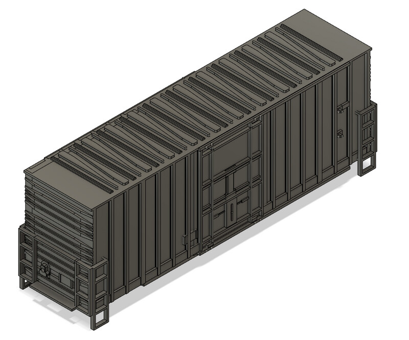 N Scale - 40ft High Cube Box Car Plug Door Outside Braced