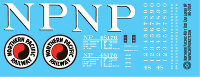 N Scale - Northern Pacific Large Letter 40ft Box Car Decal Set